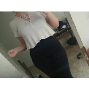 Pink Crop Top Peplum Small